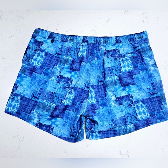 Peter Millar Crown Crafted Blue Patchwork Swim Shorts - Picture 2 of 10